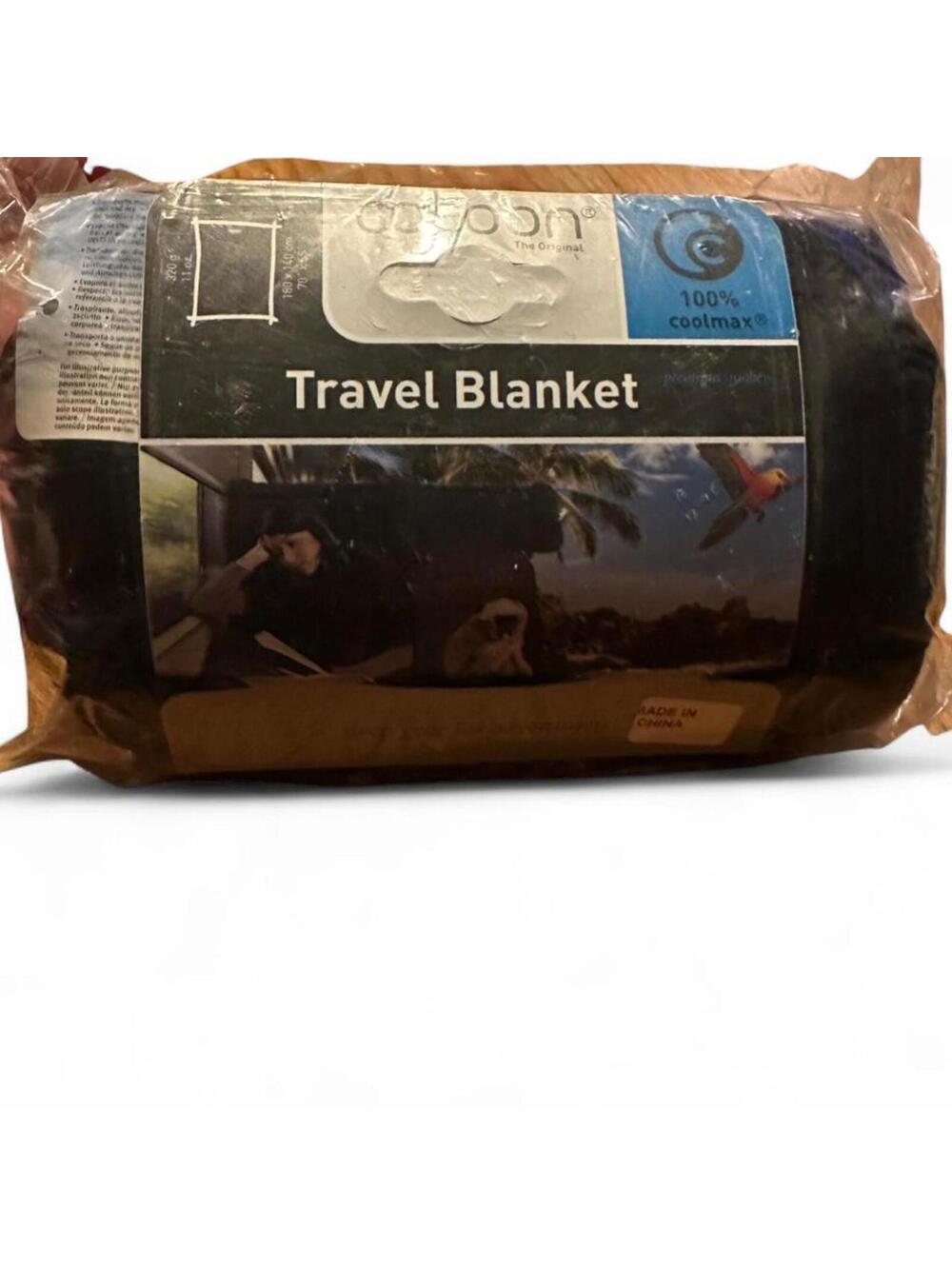 Cocoon Coolmax Travel Blanket - Black 70"X55" NWT Factory Sealed